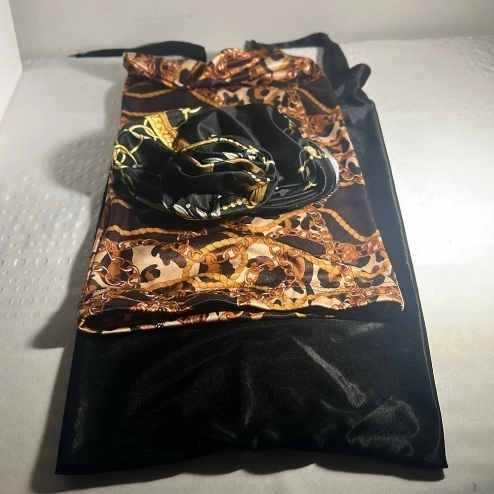 Set of 3 hair accesories includes black satin night cover to keep your hair nice